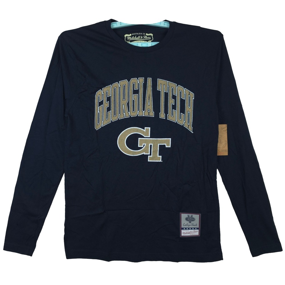 Georgia Tech Yellow Jackets Mitchell & Ness NCAA Medium Longsleeve Navy NWT